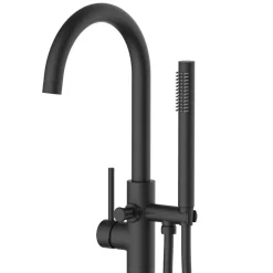 Balneo Robinet de baignoire autoportant noir Acier inoxydable - Mitigeur sur pied pour baignoire CASCADE* Colonne De Baignoire