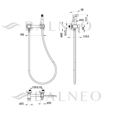 Balneo Robinet de bidet or Acier inoxydable - Mitigeur de bidet CASCADE