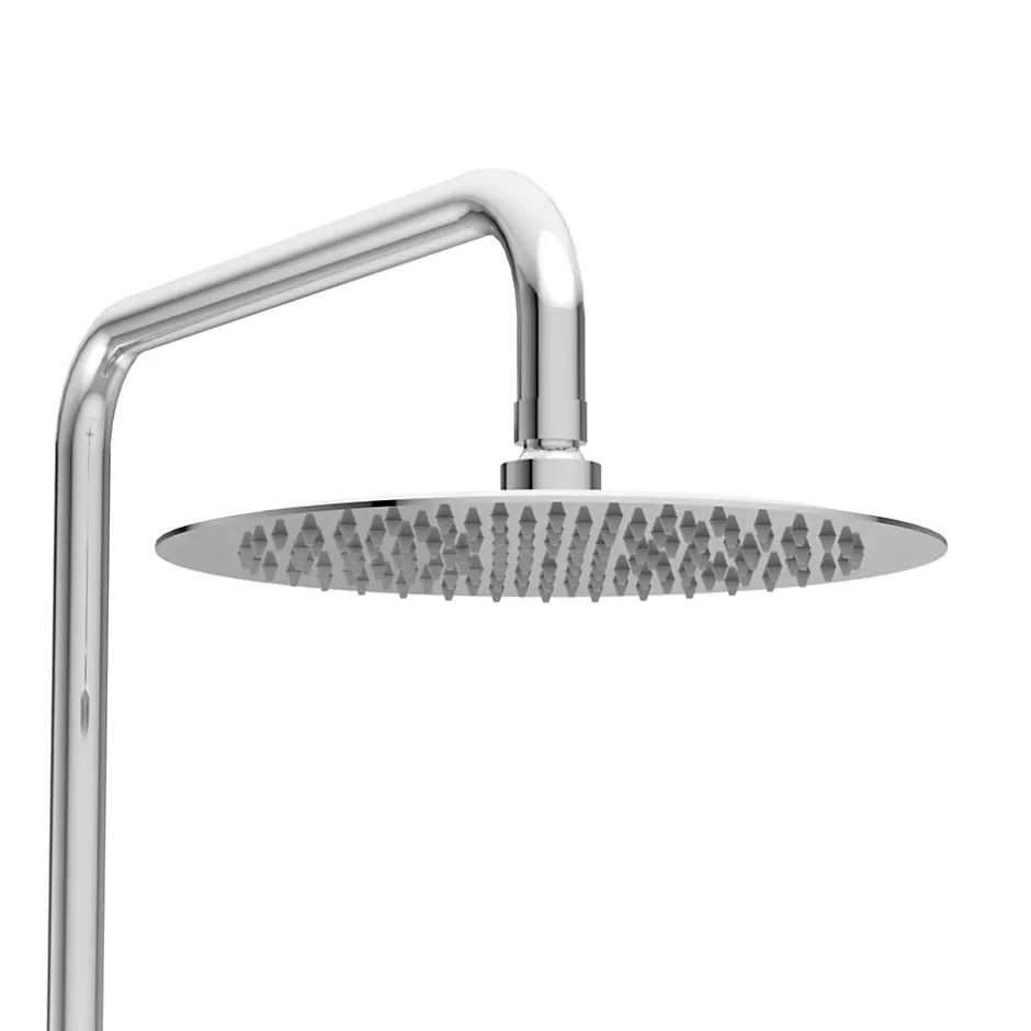 Balneo Système de douche avec pommeau de pluie argent Acier inoxydable - Mitigeur de douche avec douchette CASCADE CHROME* Colonne De Douche Mécanique