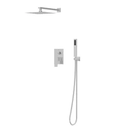 Balneo Système de douche avec pommeau de pluie argent Acier inoxydable - Mitigeur de douche avec douchette CASCADE* Colonne De Douche Mécanique