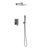 Balneo Système de douche avec pommeau de pluie GUN METAL gris foncé Acier inoxydable - Mitigeur de douche avec douchette CASCADE* Colonne De Douche Mécanique