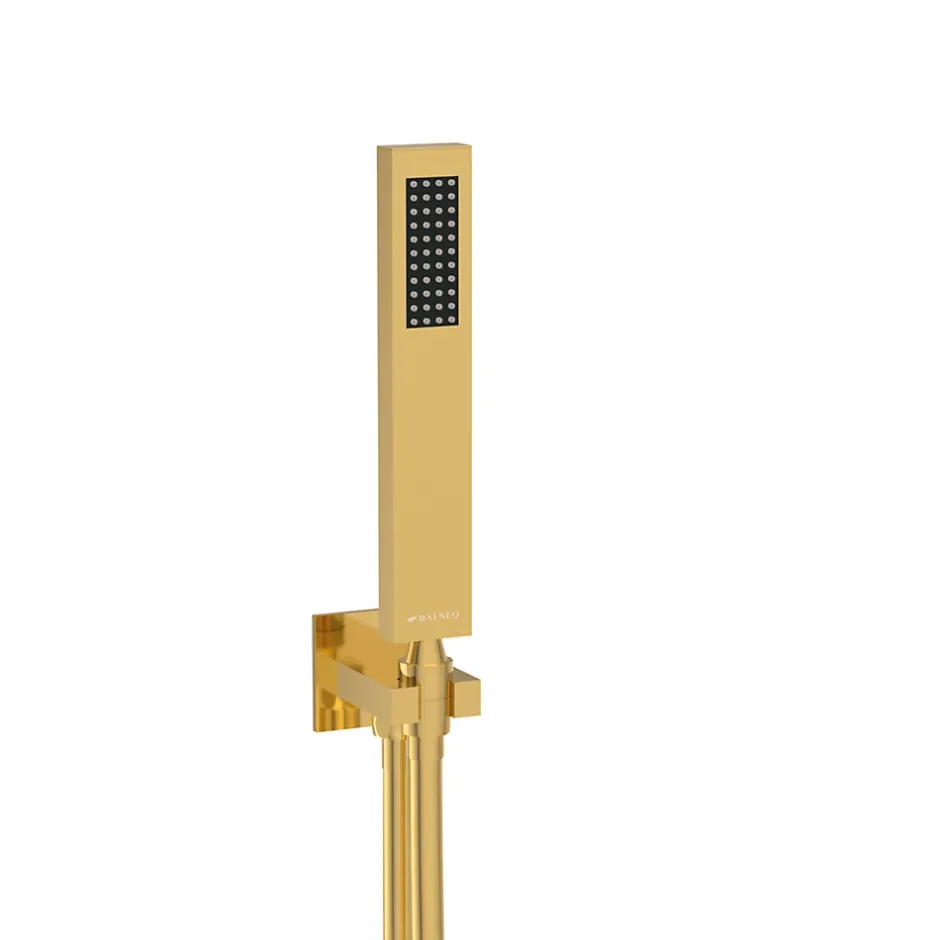 Balneo Système de douche avec pommeau de pluie or brillant Acier inoxydable - Mitigeur de douche avec douchette CASCADE