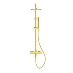 Balneo Système de douche avec pommeau de pluie or Acier inoxydable - Mitigeur de douche avec douchette CASCADE* Colonne De Douche Mécanique