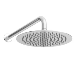 Balneo Système de douche avec pommeau de pluie argent brossé Acier inoxydable - Mitigeur de douche avec douchette CASCADE INOX