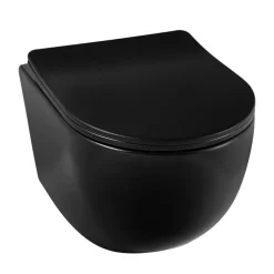 Balneo WC suspendu, sans bride bau, abattant softclose, Ceramique, noir, LUNA* Wc Suspendu