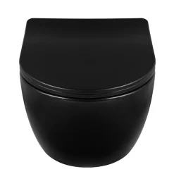 Balneo WC suspendu, sans bride bau, abattant softclose, Ceramique, noir, LUNA* Wc Suspendu