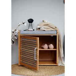 Wenko Banc armoire de salle de bain en bambou Bahari