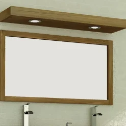 Wanda Collection Bandeau lumineux en teck pour spots 140 cm* Miroir Simple