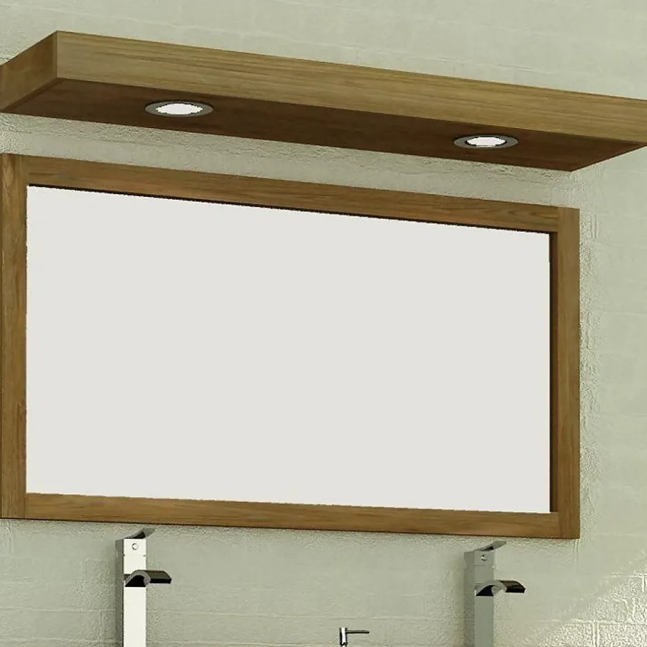 Wanda Collection Bandeau lumineux en teck pour spots 140 cm* Miroir Simple