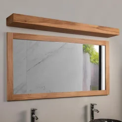 Wanda Collection Bandeau lumineux en teck pour spots 140 cm* Miroir Simple
