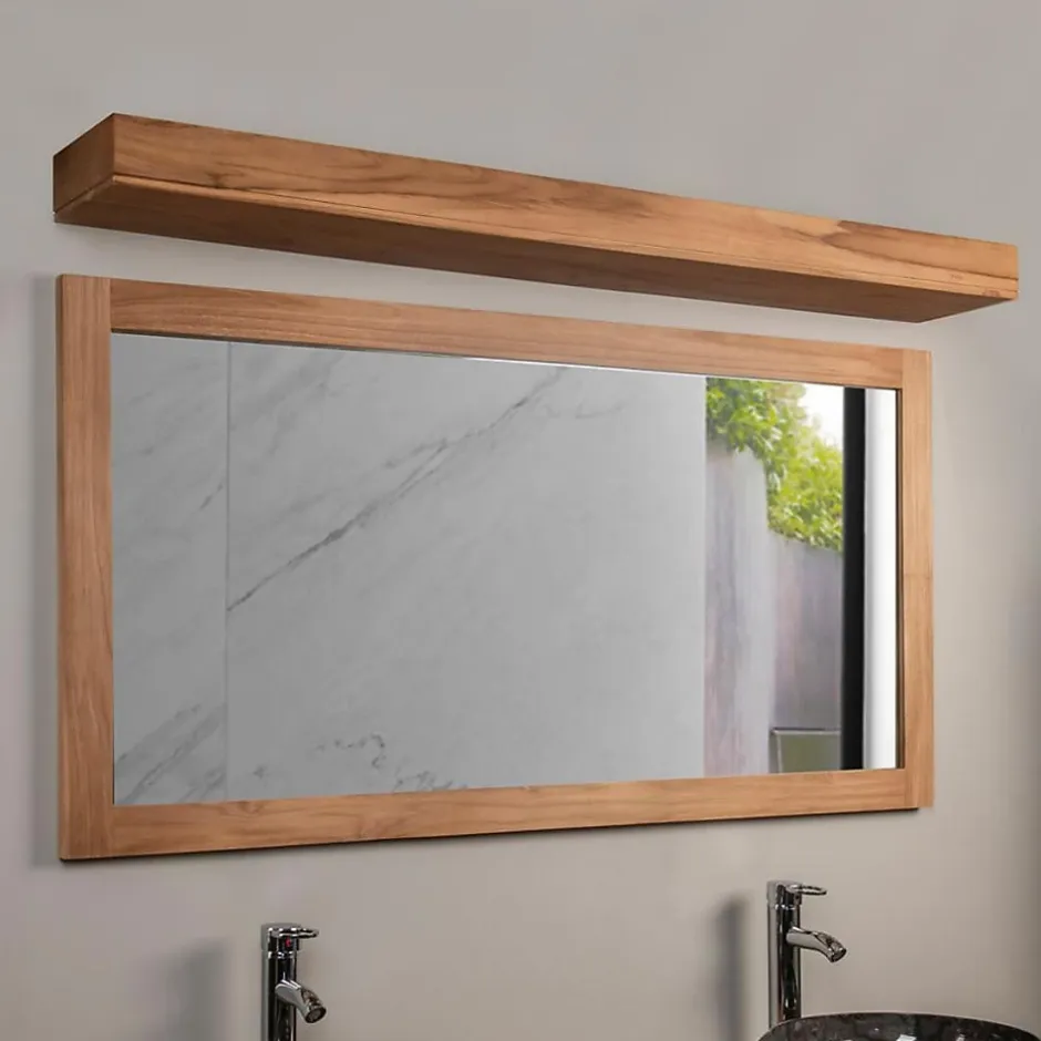 Wanda Collection Bandeau lumineux en teck pour spots 140 cm* Miroir Simple