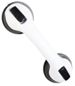 Godonnier Barre d'appui à ventouse, adaptée aux PMR, blanc et noir,