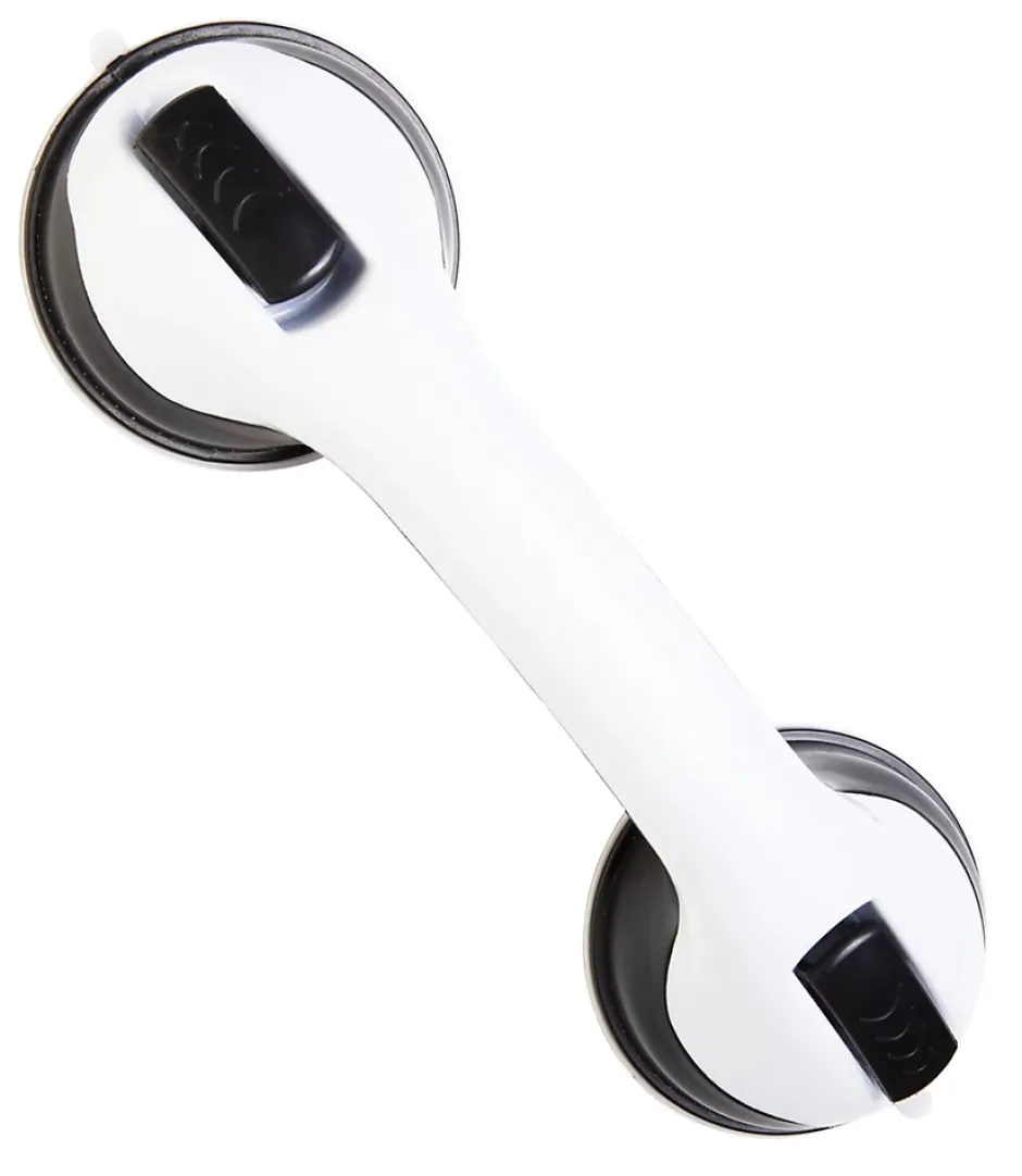 Godonnier Barre d'appui à ventouse, adaptée aux PMR, blanc et noir,