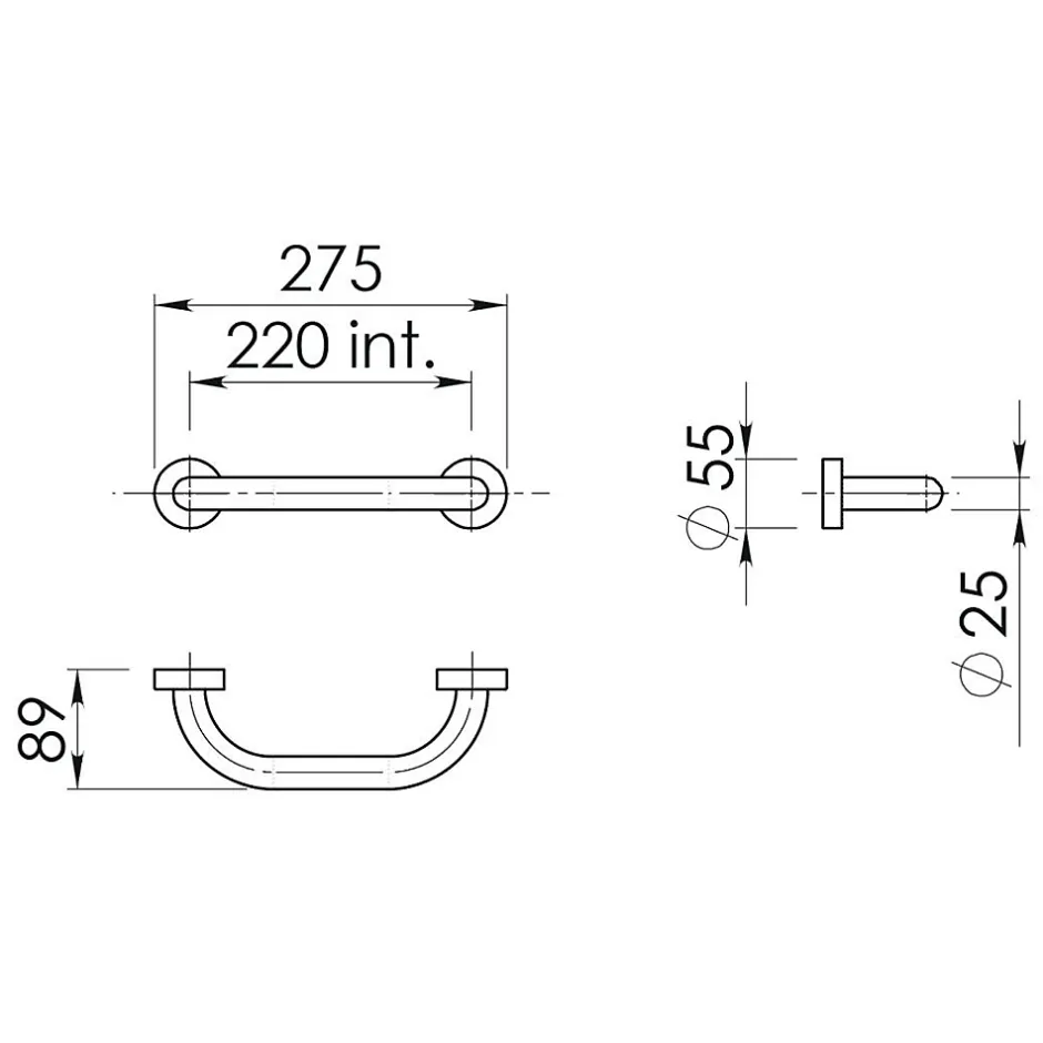 Kiamami Valentina Barre D'appui Accessible En Acier Chromé Pour Salle De Bain Par