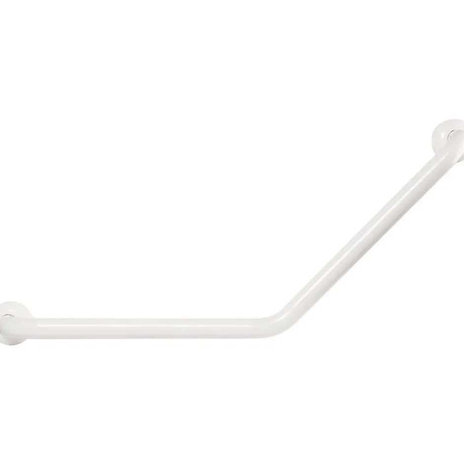Pellet Barre d'appui coudée à 135 degrés - 400 x 400 mm - Diamètre 30 mm - aluminium époxy blanc - ASC