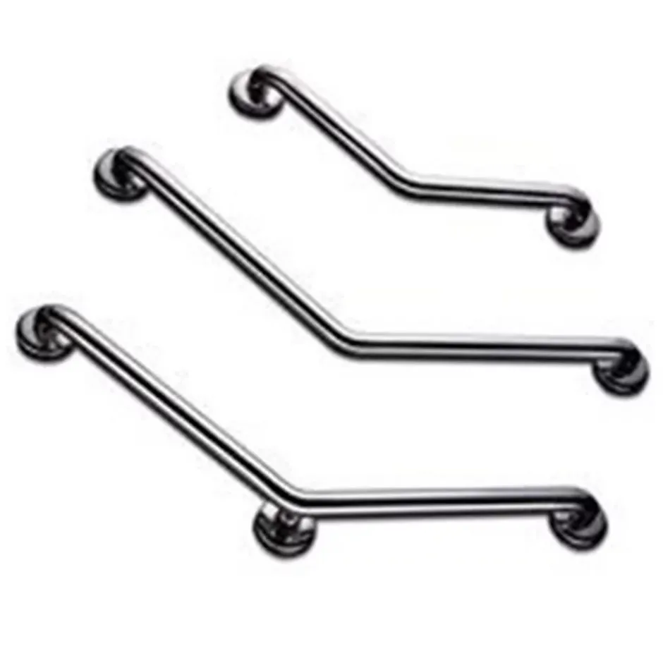 AKW Barre d'appui coudée 135 degrés verticale ou horizontale en inox poli - 2 points de fixation