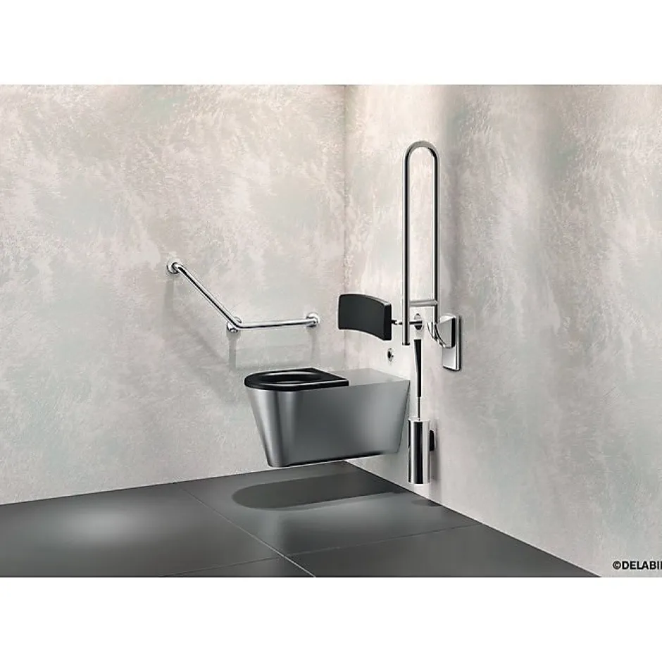 Delabie Barre d'appui coudée inox - Diamètre 32 mm -