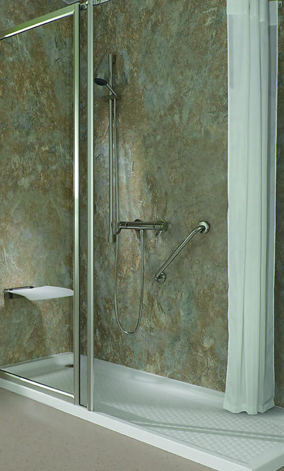 AKW Barre d'appui droite en acier inoxydable - Longueur 450 mm - INOX POLI