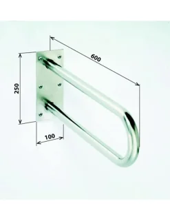 Bemeta Barre d'appui en forme U HELP en acier inoxydable-60x25x10cm--