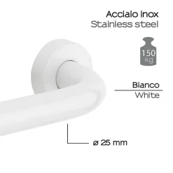 Kiamami Valentina Barre D'appui Murale Fixe Blanche 20 Cm En Acier Inoxydable* Barre D'Appui