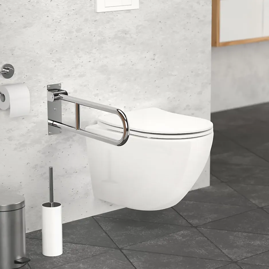 Ml-Design Barre dappui wc rabattable 60 cm en inox jusqua 200 kg pour personnes a mobilite reduite* Barre D'Appui