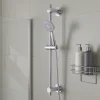 Barre de douche à ventouses avec support douchette, chrome, GoodHome* Pommeau De Douche, Flexible Et Barre De Douche