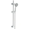 Kibath Barre de douche avec équipement TREN de 65,5 cm, finition chrome poli, en laiton* Pommeau De Douche, Flexible Et Barre De Douche