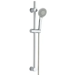 Kibath Barre de douche avec équipement TREN de 65,5 cm, finition chrome poli, en laiton* Pommeau De Douche, Flexible Et Barre De Douche