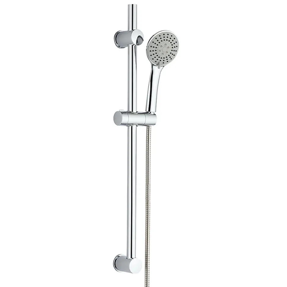 Kibath Barre de douche avec équipement TREN de 65,5 cm, finition chrome poli, en laiton* Pommeau De Douche, Flexible Et Barre De Douche
