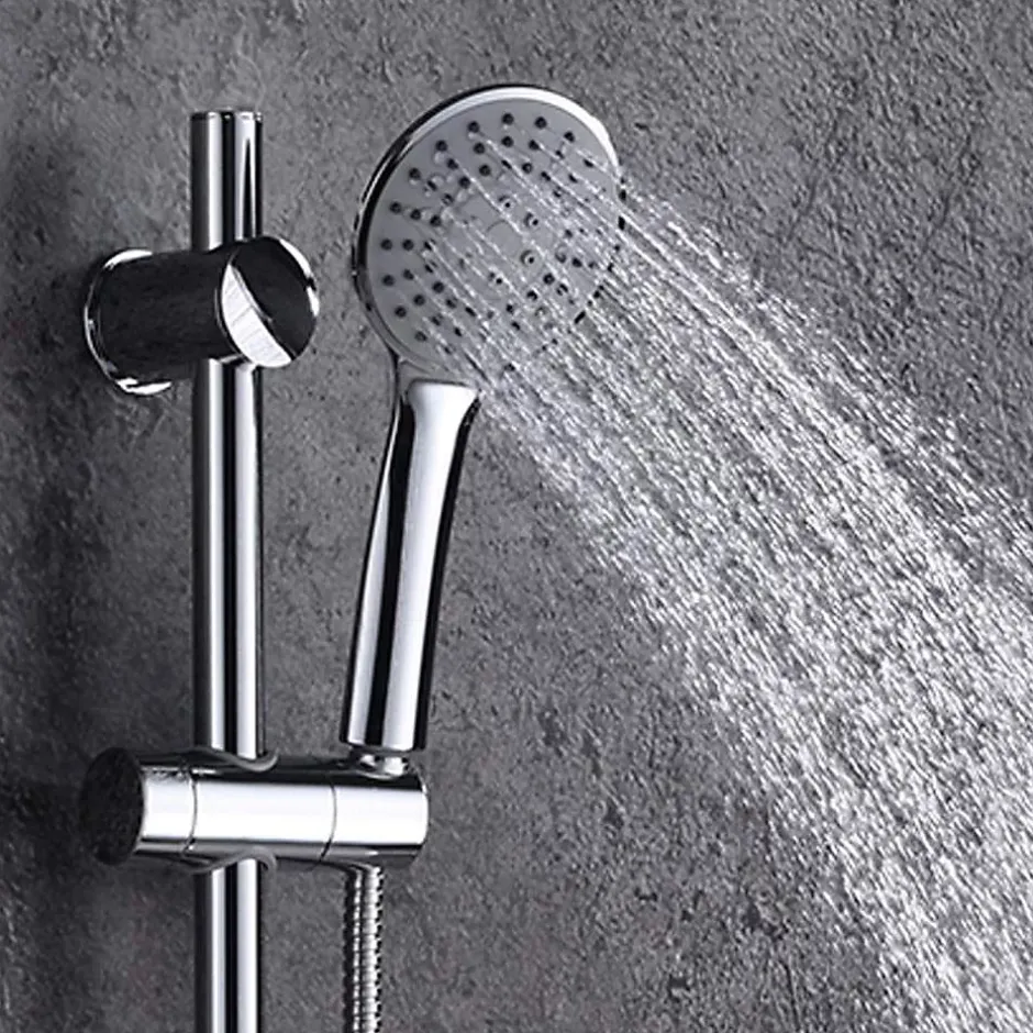 Kibath Barre de douche avec équipement TREN de 65,5 cm, finition chrome poli, en laiton* Pommeau De Douche, Flexible Et Barre De Douche