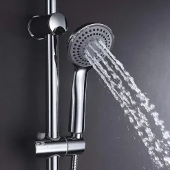 Kibath Barre de douche avec équipement TREN de 65,5 cm, finition chrome poli, en laiton* Pommeau De Douche, Flexible Et Barre De Douche