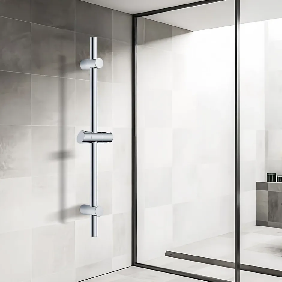 Todot Barre de douche 70cm en Acier Inoxydable Chromé avec Fixations ajustables* Colonne De Douche Sans Robinetterie