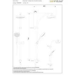 Sanindusa Barre de douche pour transformer le bain en douche douchette flexible 1.50m et support inclus Face chrome et blanc