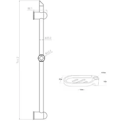 Rousseau Barre de douche sans robinet - Chromé - Diametre 25mm - Garantie 5 ans* Colonne De Baignoire