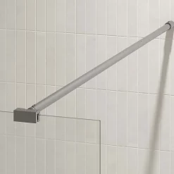Aurlane Barre de Fixation Chromée Recoupable pour Paroi de Douche - Longueur 100 cm
