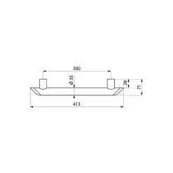 Delabie Barre de maintien droite - Be-Line - - 300 mm - Diamètre35 mm* Barre D'Appui