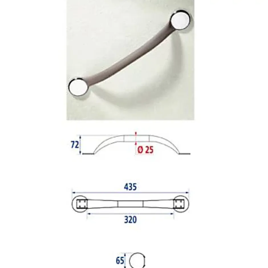 Godonnier Barre de redressement en inox taupe Soft 37 cm