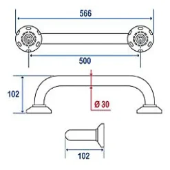 Godonnier Barre de redressement en laiton chromé 50 cm