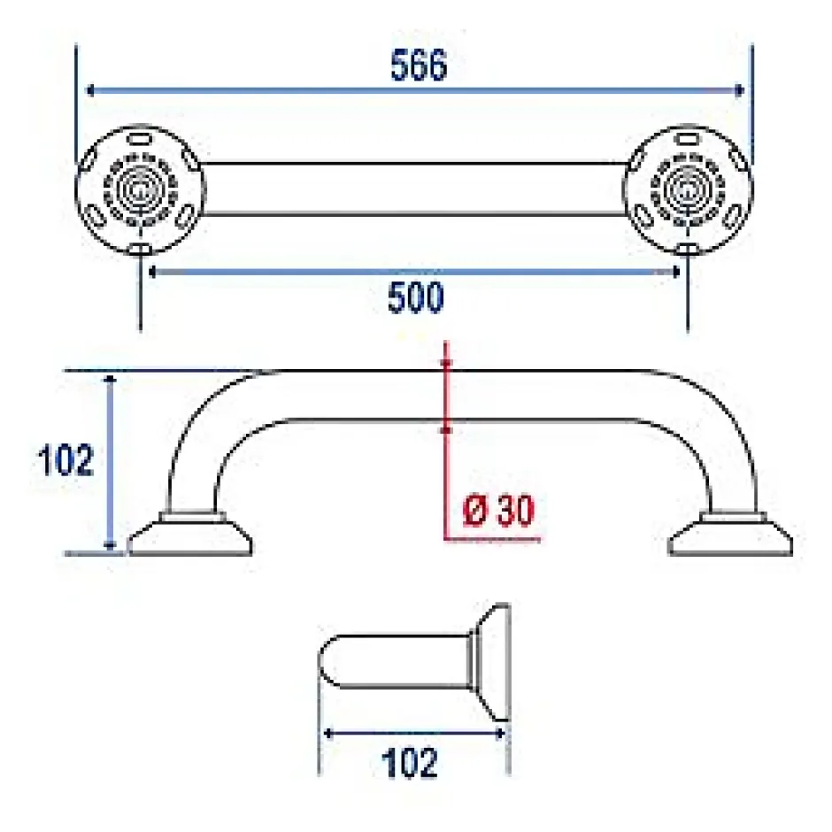 Godonnier Barre de redressement en laiton chromé 50 cm