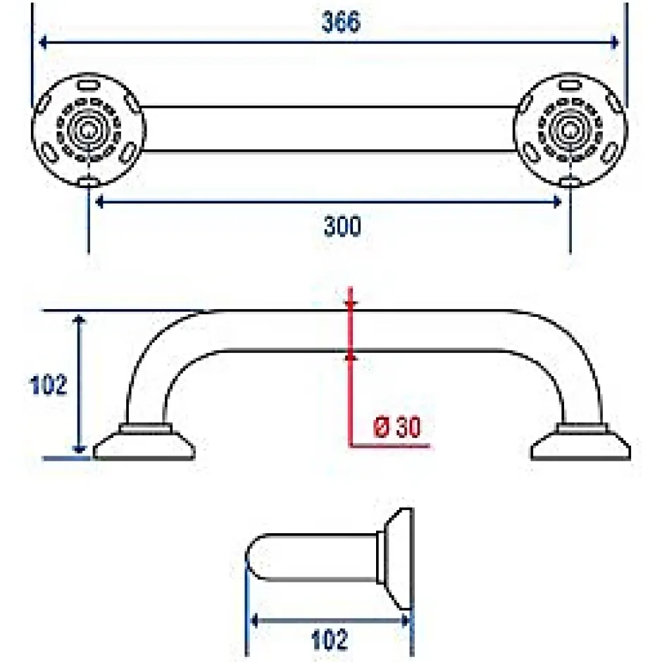 Godonnier Barre de redressement en laiton chromé 30 cm