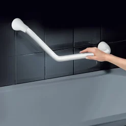 Spirella Barre de redressement ou d'appui coudée PROF Acier Inox 73,5cm Blanc* Barre D'Appui