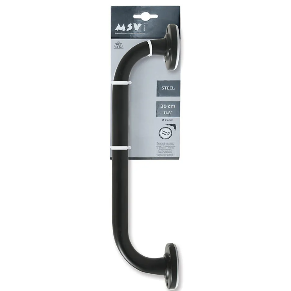MSV Barre de redressement ou d'appui Acier 30cm Noir mat* Barre D'Appui