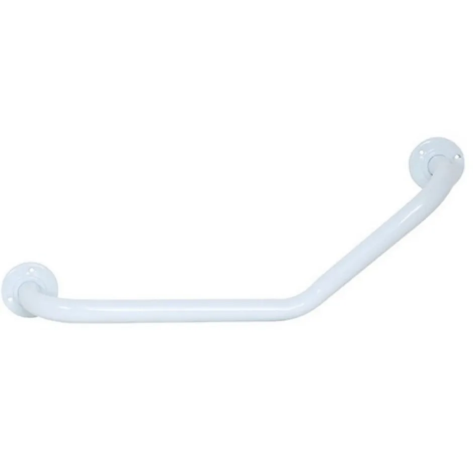 MSV Barre de redressement ou d'appui coudée Acier 54x13,5x10cm Blanc* Barre D'Appui