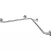 Sanindusa Barre de relèvement en angle coudée à 90 PMR normes handicapé NewWCCare inox brossé