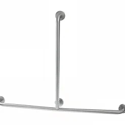 Sanindusa Barre de relèvement et appui droite en T horizontal 1 remontée PMR normes handicapé NewWCCare inox brossé* Barre D'Appui