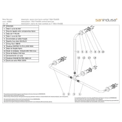 Sanindusa Barre de relèvement et appui droite en T horizontal 1 remontée PMR normes handicapé NewWCCare inox brossé* Barre D'Appui