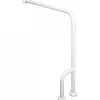 Sanindusa Barre de relèvement et appui WC 2 fixations au sol 1 fixation murale PMR normes handicapé NewWCCare blanche