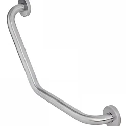 Sanindusa Barre de relèvement et appui coudée PMR normes handicapé coudée NewWCCare inox brossé* Barre D'Appui