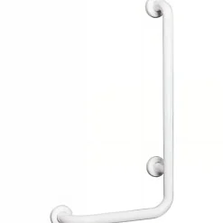 Sanindusa Barre de relèvement et appui en angle à droite coudée à 90 PMR normes handicapé NewWCCare blanche* Barre D'Appui