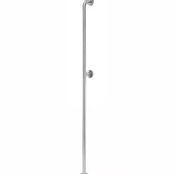 Sanindusa Barre de relèvement et appui droite fixation sol et mur PMR normes handicapé NewWCCare 180 inox brossé